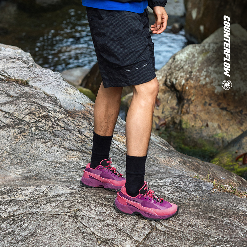 中国李宁CF溯行野PRO男子2024新款反光防泼水户外休闲鞋AGLU151 - 图1