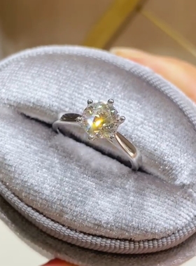 莫桑石钻戒女戒指925纯银