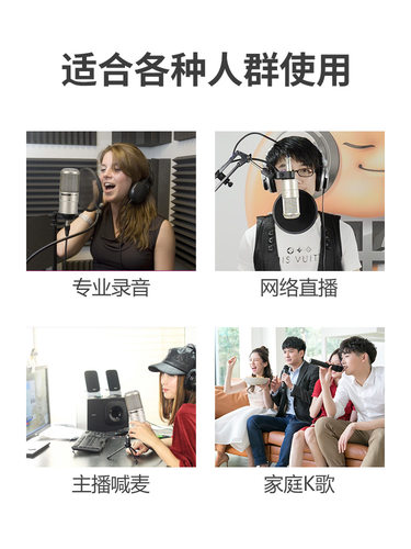 Takstar得胜PC-K200电容麦克风手机电脑直播K歌声卡套装录音话筒 - 图1