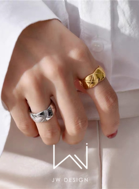 格子易烊千玺情侣戒指王一博同款