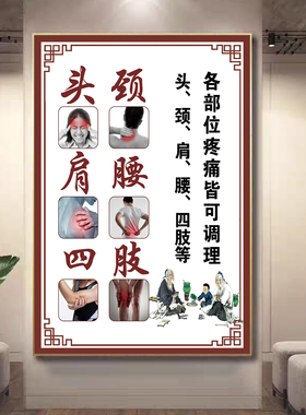 疼痛管理调理海报颈椎病肩周炎图