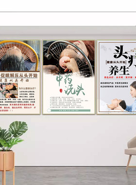 头疗图片宣传画头头皮保养挂画