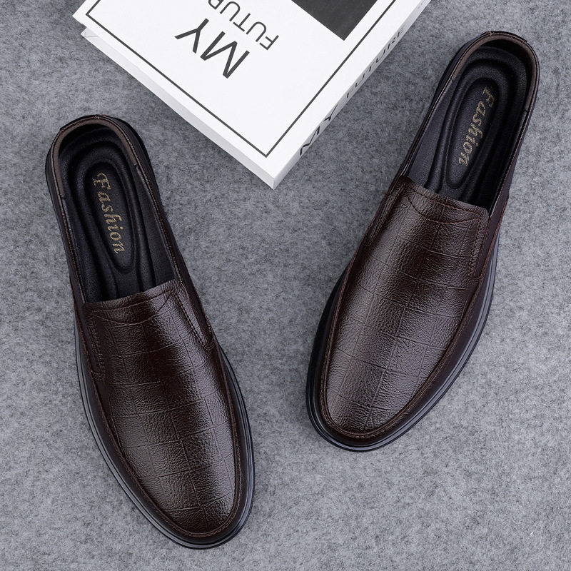 春秋一脚蹬男鞋真皮透气豆豆鞋高级感软底皮鞋男士商务休闲鞋跨境,淘宝优惠券,粉丝福利购,淘宝优惠卷