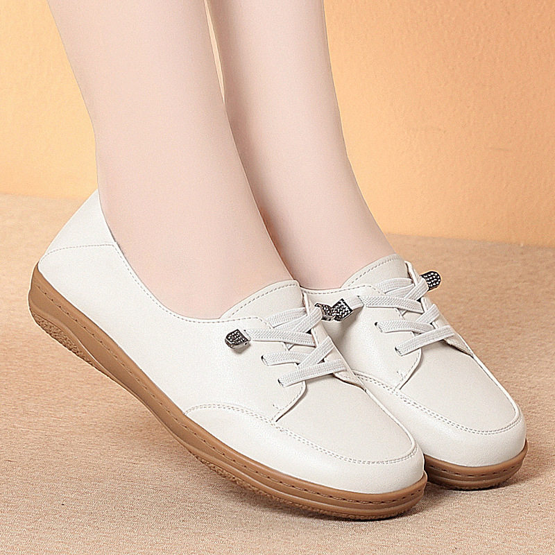 真皮小白鞋女款夏季新款透气软底休闲鞋一脚蹬单鞋豆豆乐福鞋,淘宝优惠券,粉丝福利购,淘宝优惠卷