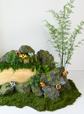 仿真青苔泡沫石户外庭院装饰道具