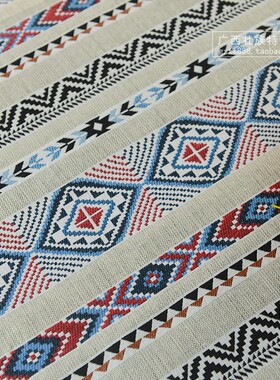 服装服饰提花棉麻桌布墙面壮锦
