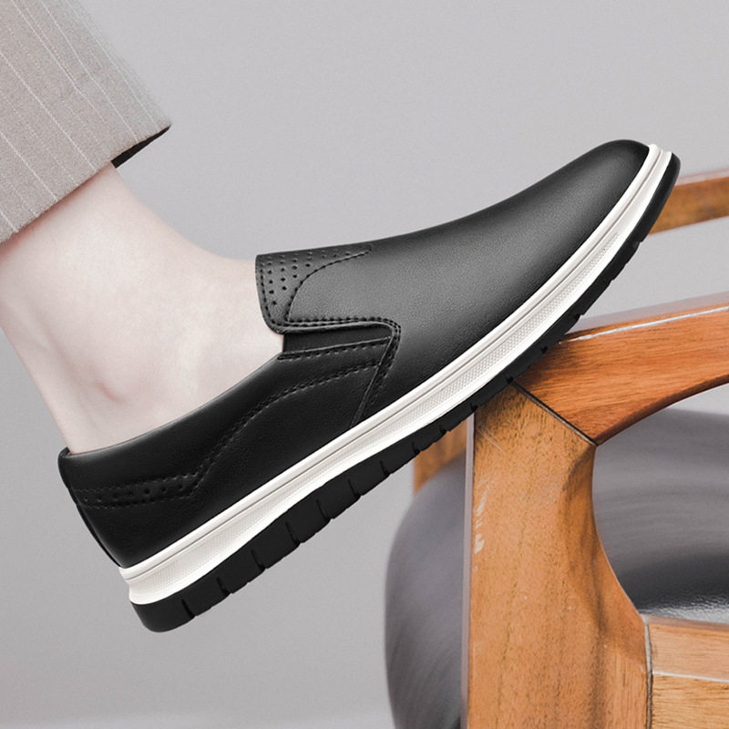 秋冬款男士休闲皮鞋时尚百搭套脚加绒小皮鞋上班冬季乐福鞋,淘宝优惠券,粉丝福利购,淘宝优惠卷