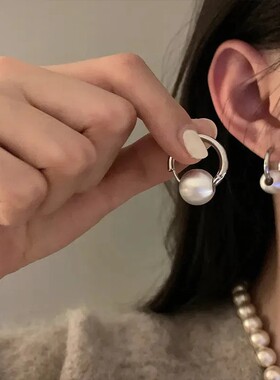 复古拉丝设计高级感耳环气质圈耳钉女年新款潮小众设计感耳饰