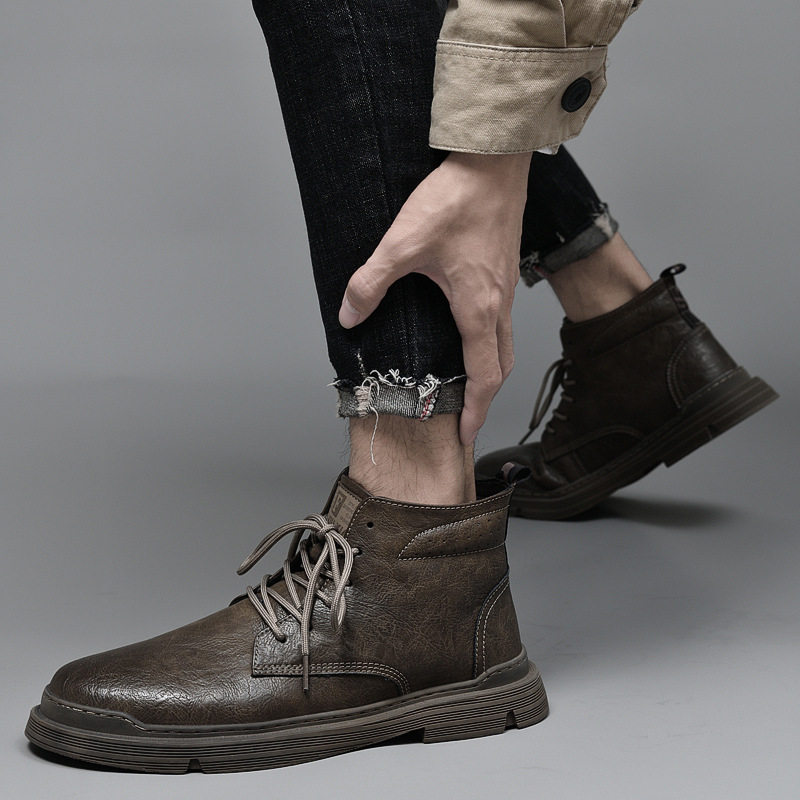 高帮马丁靴男真皮英伦风小码中帮工装短靴软皮秋冬季加绒保暖皮靴,淘宝优惠券,粉丝福利购,淘宝优惠卷