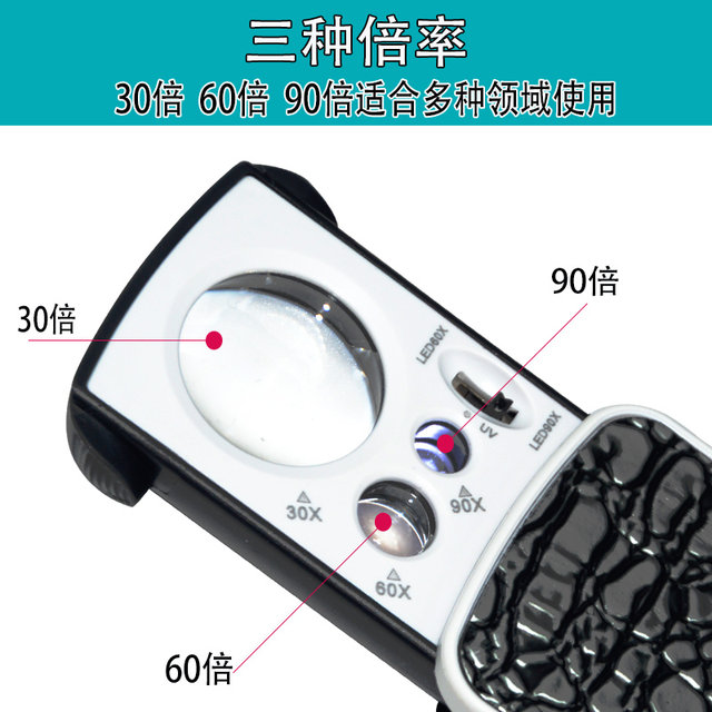 High power antique identification magnifying glass 306090 times