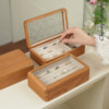 Solid wood earrings, studs and rings two-in-one storage box