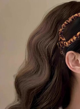 豹纹眼镜发箍女款高颅顶百搭