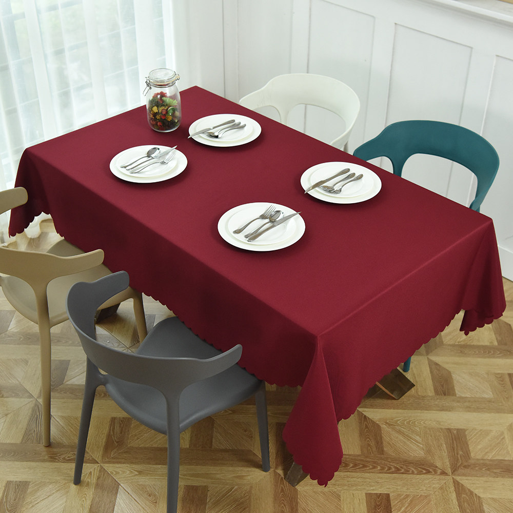 纯色桌布酒店圆桌布饭店餐桌布长方形办公室会议桌布布艺甜品台布