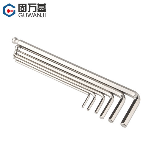 镀镍加长球头形内六角扳手L型六角棱6方螺丝刀1.5/2/2.5/3/4/6mm - 图2