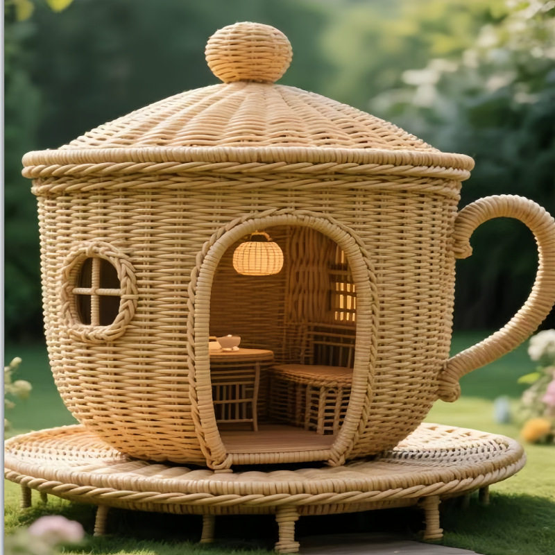 网红茶园打卡藤编景观小品巨型茶壶凉亭座椅防腐防晒定制厂家,淘宝优惠券,粉丝福利购,淘宝优惠卷