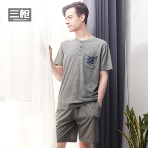 夏季新品男士纯棉家居服