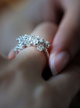 铃花镀银活口戒指小清新指环