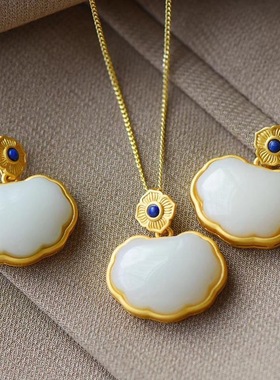 吉祥如意银镀金色项链小众设计气质百搭吊坠项链优雅民族风女士款