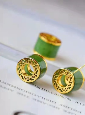 碧绿色路路桶珠时尚古风气质旗袍汉服配饰民族风小众设计吊坠项链