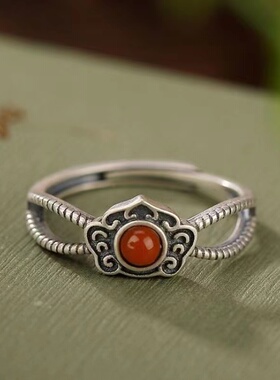 复古时尚简约做旧古风如意戒指女