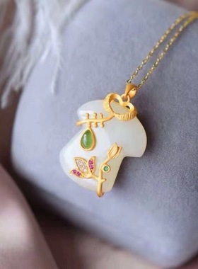 新中式宫廷风挂件古法旗袍猫眼石