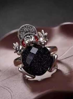 S925纯银招财金蟾小众设计感戒指