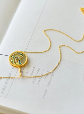 兰花吊坠项链女仙气夏季锁骨套链