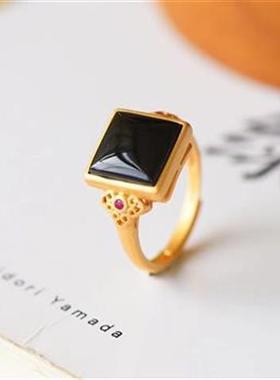 新中式中国风菱形个性时尚设计简约气质百搭高级感方形戒指女士款