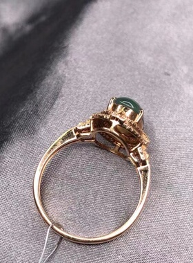 蓝水戒指起荧光银镶嵌时尚精致百