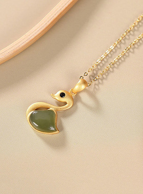 小仙女气质优雅古典点缀粉锆锁骨链时尚个性小众设计吊坠女士款