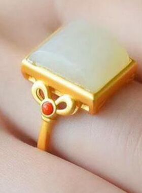 女款平安牌民族风百搭气质戒指