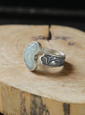 天然如意玉石镀银锁骨项链颈链复