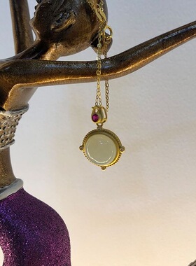 平安扣吊坠银镀金项链小众设计气