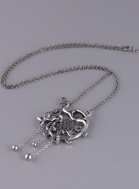 入梦S925纯银孔雀吊坠复古民族风