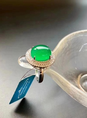 绿色戒指活口水晶指环送家人朋友