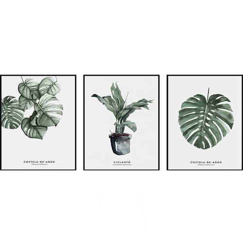 北欧风格餐厅墙壁画绿植叶子龟背竹小清新绿色ins挂画客厅装饰画 - 图3