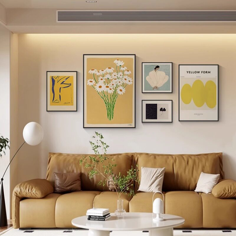 北欧风客厅组合画抽象简约艺术挂画高级感侘寂风沙发背景墙装饰画