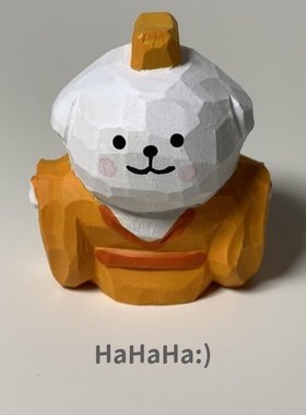 可爱皇帝小狗木雕情绪稳定神器