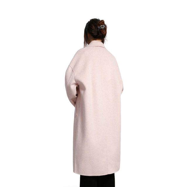 可路莎238857款女大衣 冬季新品双面呢 西服领双排扣长款妮子大衣