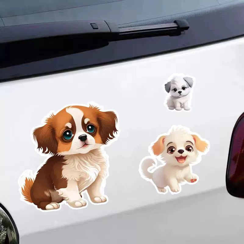 汽车贴纸呆萌跳跃狗狗动物车贴车门趣味电动车遮挡划痕装饰贴纸画,淘宝优惠券,粉丝福利购,淘宝优惠卷