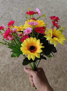 小把花束向日葵小雏菊假