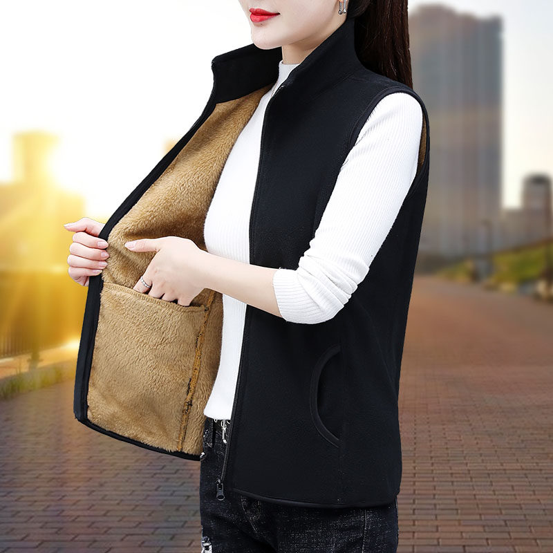 短外套春秋2021新款加绒马甲棉袄 晶设短外套