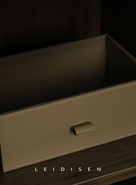 高级感衣帽间首饰整理抽屉式皮质