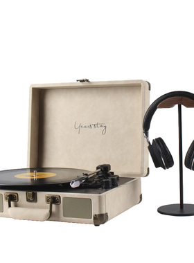 样板房音乐主题 耳机音箱黑胶唱片留声机飘窗书桌影音区软装摆设