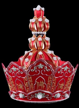尚远手绣毗卢帽法师帽双龙绣僧用品僧帽请法器赠五佛冠纯手工打造