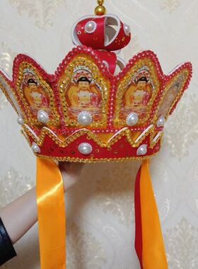特价佛帽僧帽五佛帽西游记服装配饰唐僧帽子佛帽戏剧头饰帽子法帽