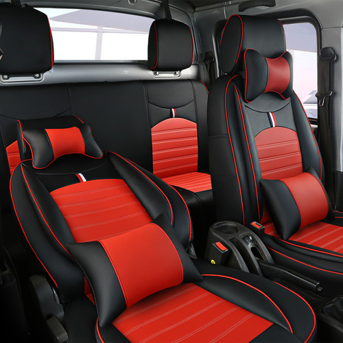 新款五菱荣光小卡1.21.51.8单双排箱货车皮革PU全包四季通用坐垫 - 图0