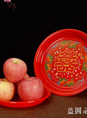 红色喜字婚庆供佛摆放水