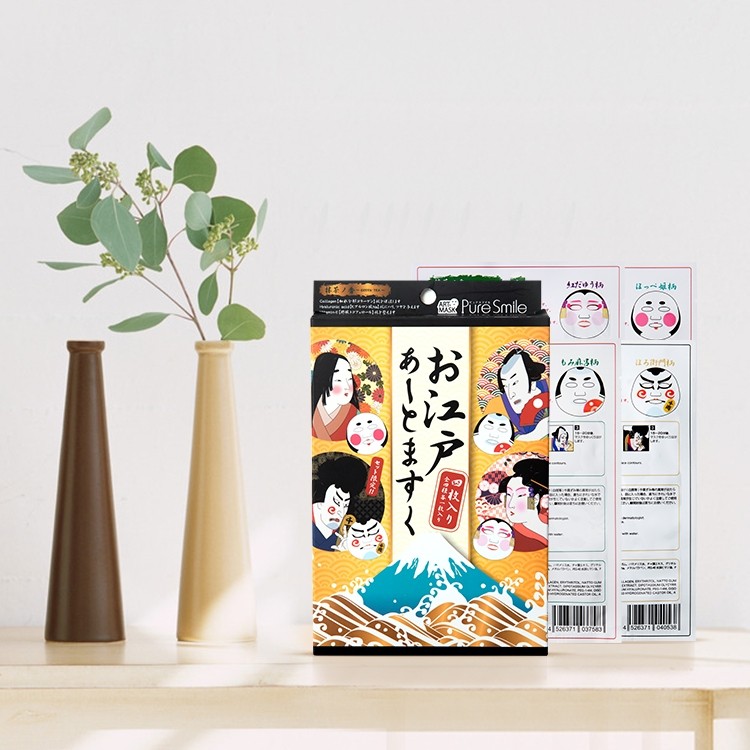 Pure Smile 江户时代 歌舞伎补水保湿面膜 4片盒装*3件 双重优惠折后￥59.7包邮包税