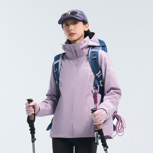 探路者GORE-TEX抓绒冲锋衣女款秋冬户外三合一防水防寒登山外套男 - 图2